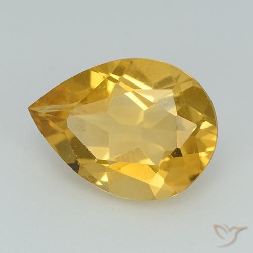 9,17 ctw natürlicher Golden Citrin, Birnenform, VVS-VS