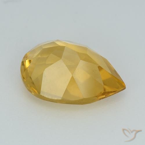 9,17 ctw natürlicher Golden Citrin, Birnenform, VVS-VS