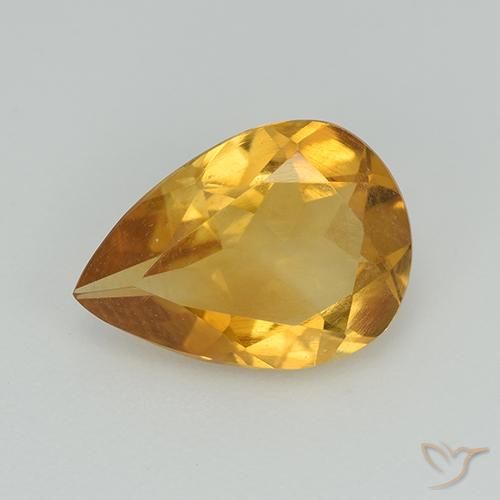 2.02ct Natürlicher Dunkelgolden Citrin, Birnenform, VS