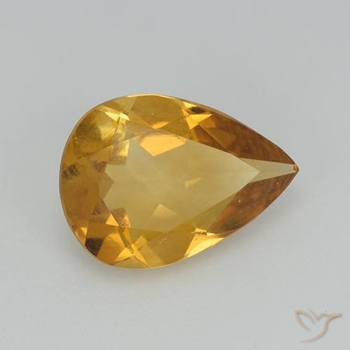 9,17 ctw natürlicher Dunkelgolden Citrin, Birnenform, VS