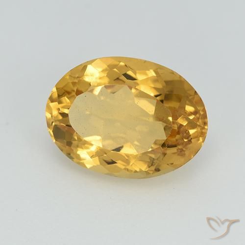 9,17 ctw natürlicher Tiefes Goldorange Citrin, Oval, VS