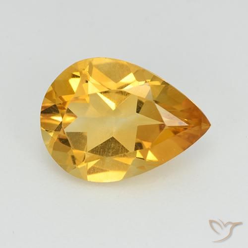 2.18ct Natürlicher Mittelgold Citrin, Birnenform, VVS-VS