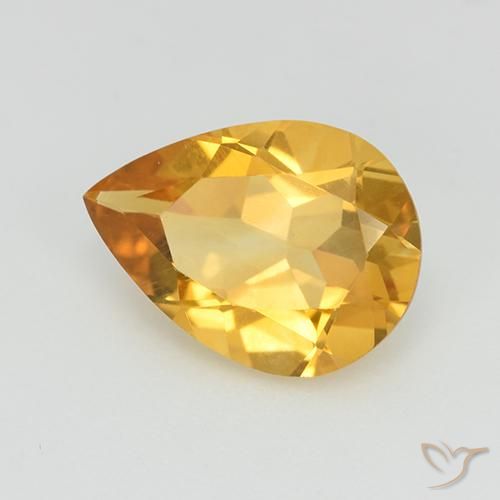 9,17 ctw natürlicher Mittelgold Citrin, Birnenform, VVS-VS