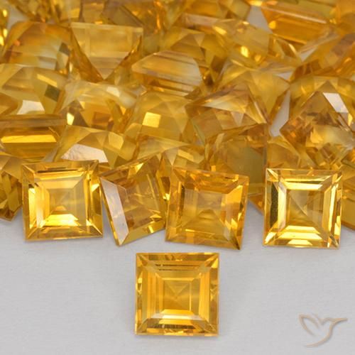 1.57ct Natürlicher Orange-Gold Citrin, Quadrat, VVS-VS