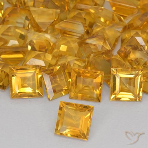 9,17 ctw natürlicher Orange-Gold Citrin, Quadrat, VVS-VS