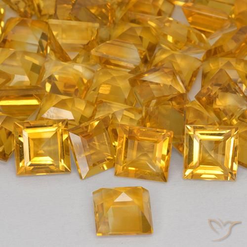 9,17 ctw natürlicher Orange-Gold Citrin, Quadrat, VVS-VS
