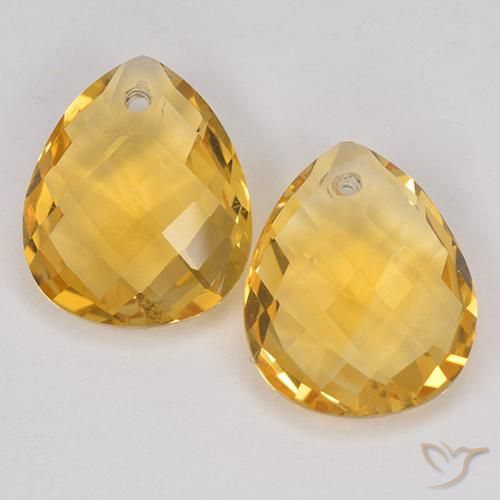6.88ctw Natürlicher gold-orange Citrin, Birnenform, VVS-VS