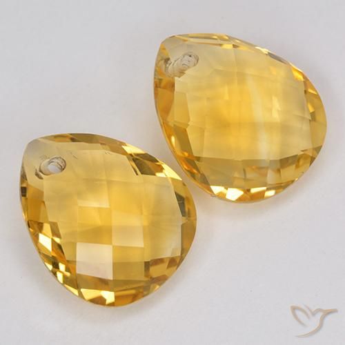 6.88 ct natürliche gold-orange Citrin-Edelsteine, Birnenform, VVS-VS