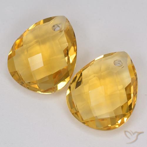 6.88 ct natürliche gold-orange Citrin-Edelsteine, Birnenform, VVS-VS
