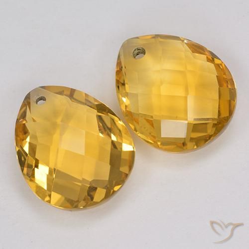 7.60 ct natürliche gold-orange Citrin-Edelsteine, Birnenform, VVS-VS