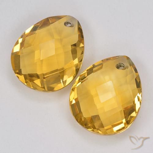 7.60 ct natürliche gold-orange Citrin-Edelsteine, Birnenform, VVS-VS