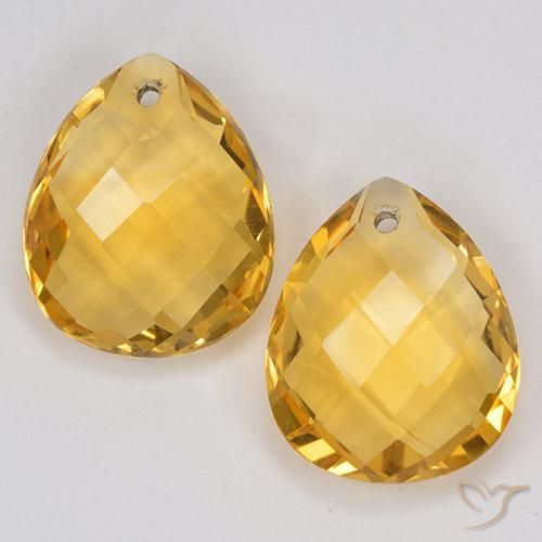 7.43ctw Natürlicher gold-orange Citrin, Birnenform, VVS-VS