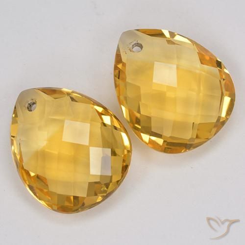 7.43 ct natürliche gold-orange Citrin-Edelsteine, Birnenform, VVS-VS