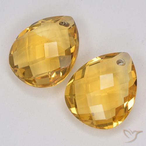 7.43 ct natürliche gold-orange Citrin-Edelsteine, Birnenform, VVS-VS