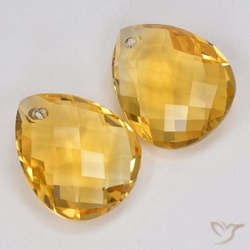7.00 ct natürliche Mittelgold Citrin-Edelsteine, Birnenform, VVS-VS
