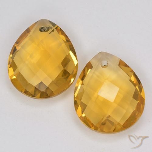 6.77ctw Natürlicher Tiefes Goldorange Citrin, Birnenform, VVS-VS