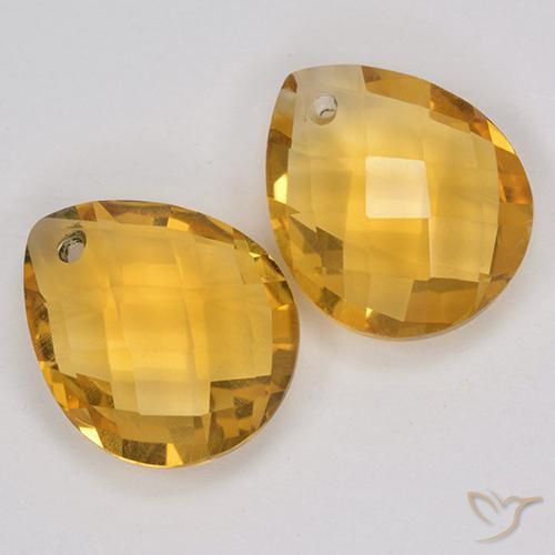 6.77 ct natürliche Tiefes Goldorange Citrin-Edelsteine, Birnenform, VVS-VS
