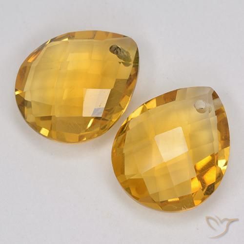 6.77 ct natürliche Tiefes Goldorange Citrin-Edelsteine, Birnenform, VVS-VS