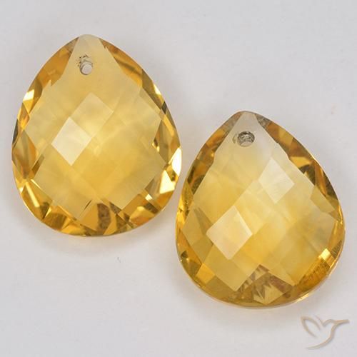 7.06ctw Natürlicher Tiefes Goldorange Citrin, Birnenform, VVS-VS