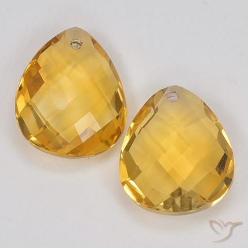 6.93ctw Natürlicher Mittelgold Citrin, Birnenform, VVS-VS