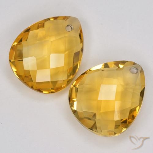 6.93 ct natürliche Mittelgold Citrin-Edelsteine, Birnenform, VVS-VS