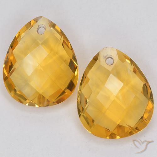 6.64ctw Natürlicher Tiefes Goldorange Citrin, Birnenform, VVS-VS