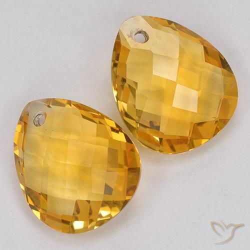 6.64 ct natürliche Tiefes Goldorange Citrin-Edelsteine, Birnenform, VVS-VS