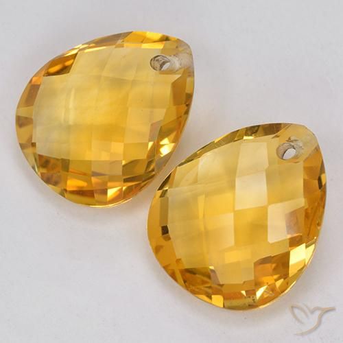 6.64 ct natürliche Tiefes Goldorange Citrin-Edelsteine, Birnenform, VVS-VS