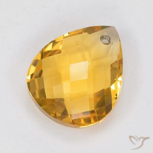 9,17 ctw natürlicher gold-orange Citrin, Birnenform, VVS-VS