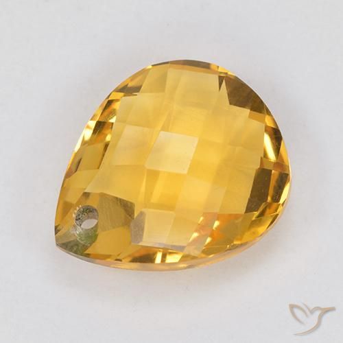 9,17 ctw natürlicher gold-orange Citrin, Birnenform, VVS-VS