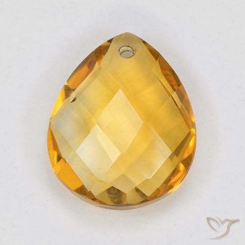 3.79ct Natürlicher Tiefes Orange-Gold Citrin, Birnenform, VVS-VS