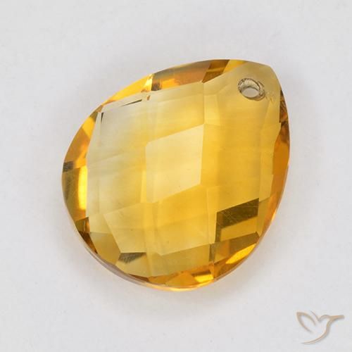 9,17 ctw natürlicher Tiefes Orange-Gold Citrin, Birnenform, VVS-VS