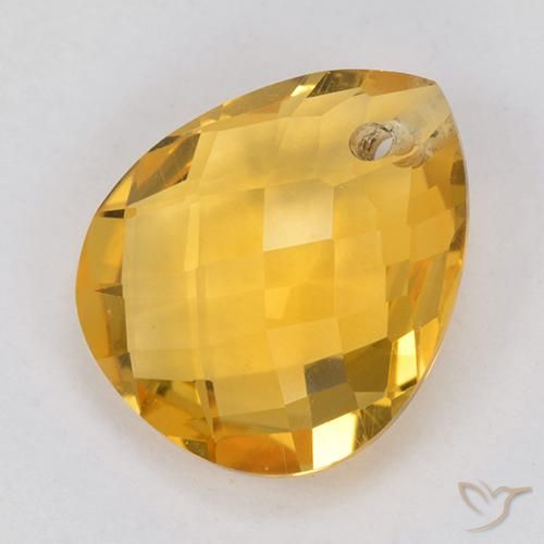9,17 ctw natürlicher Tiefes Orange-Gold Citrin, Birnenform, VVS-VS