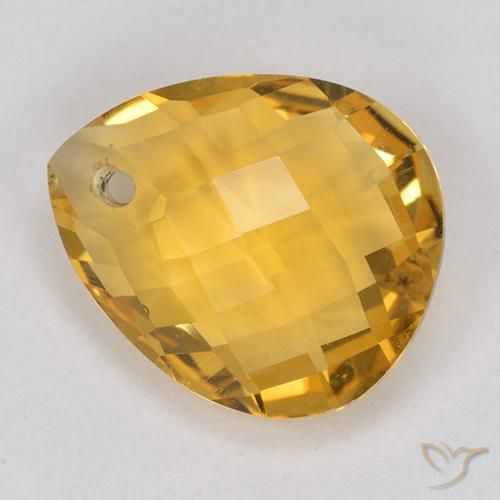 9,17 ctw natürlicher Tiefes Orange-Gold Citrin, Birnenform, VVS-VS