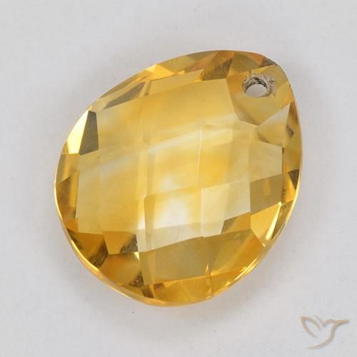 9,17 ctw natürlicher Mittelgold Citrin, Birnenform, VVS-VS