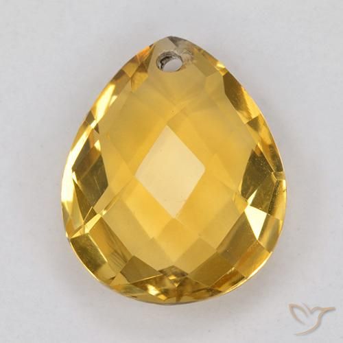 3.71ct Natürlicher gold-orange Citrin, Birnenform, VVS-VS