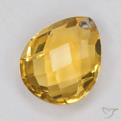 9,17 ctw natürlicher gold-orange Citrin, Birnenform, VVS-VS