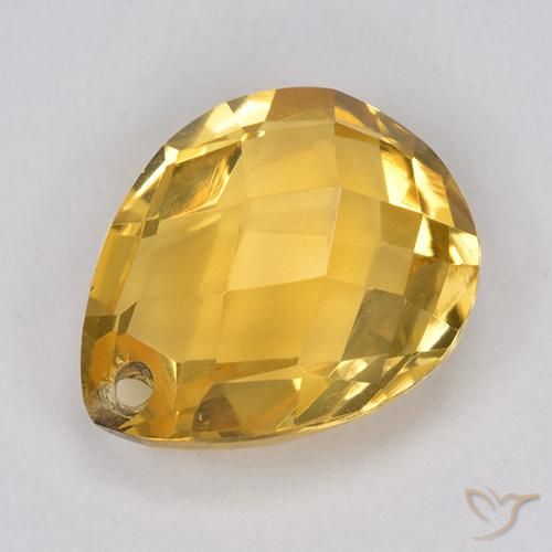 9,17 ctw natürlicher gold-orange Citrin, Birnenform, VVS-VS