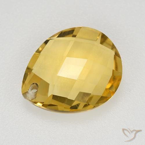 3.65ct Natürlicher Mittelgold Citrin, Birnenform, VVS-VS