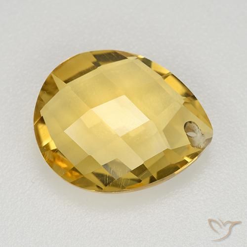 9,17 ctw natürlicher Mittelgold Citrin, Birnenform, VVS-VS