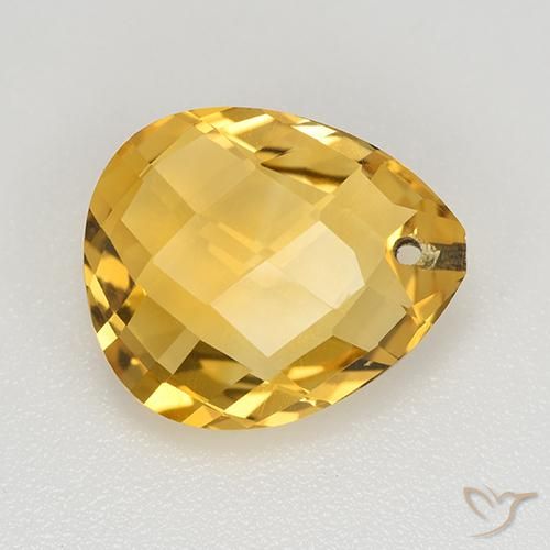 3.67ct Natürlicher Golden Citrin, Birnenform, VVS-VS