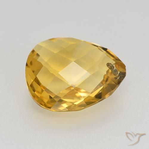 9,17 ctw natürlicher Golden Citrin, Birnenform, VVS-VS