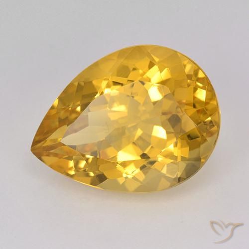 9,17 ctw natürlicher Golden Citrin, Birnenform, VVS-VS