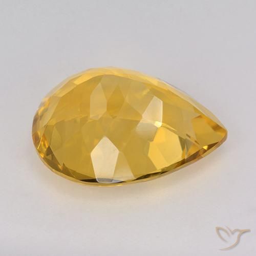 9,17 ctw natürlicher Golden Citrin, Birnenform, VVS-VS