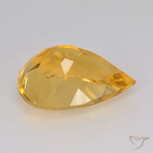 9,17 ctw natürlicher Tiefes Goldorange Citrin, Birnenform, VVS-VS