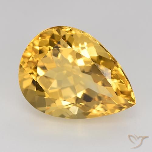 9,17 ctw natürlicher Mittelgold Citrin, Birnenform, VVS-VS