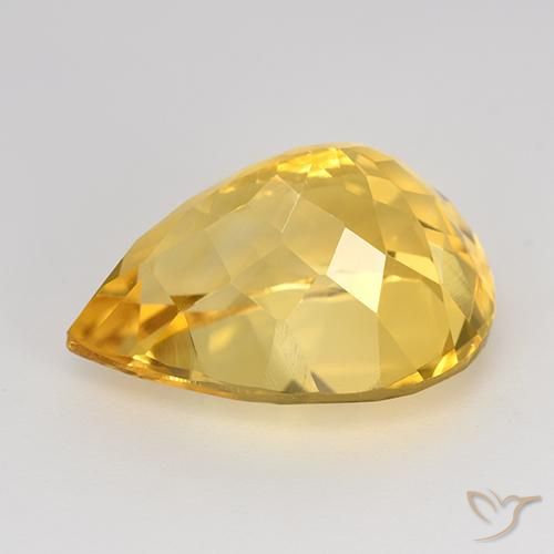 9,17 ctw natürlicher Mittelgold Citrin, Birnenform, VVS-VS