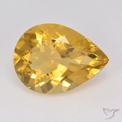 6.77ct Natürlicher gold-orange Citrin, Birnenform, VVS-VS