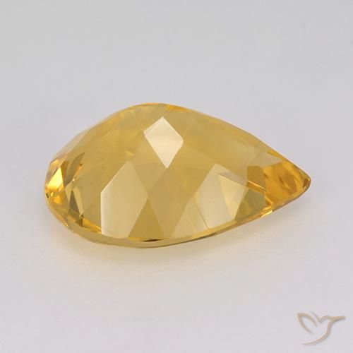 9,17 ctw natürlicher gold-orange Citrin, Birnenform, VVS-VS