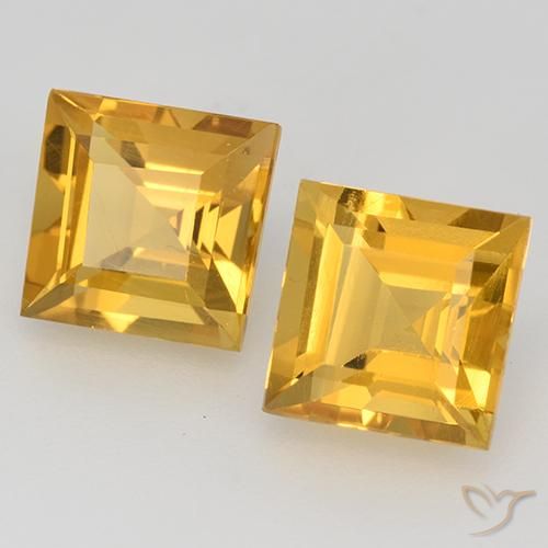 3.32 ct natürliche Tiefes Goldorange Citrin-Edelsteine, Quadrat, VVS-VS